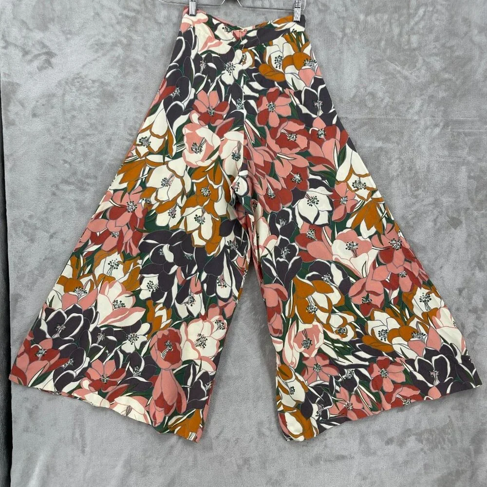 Justin McCarty Vintage Floral Print Super Wide Leg 70s Palazzo Pants - Picture 6 of 16